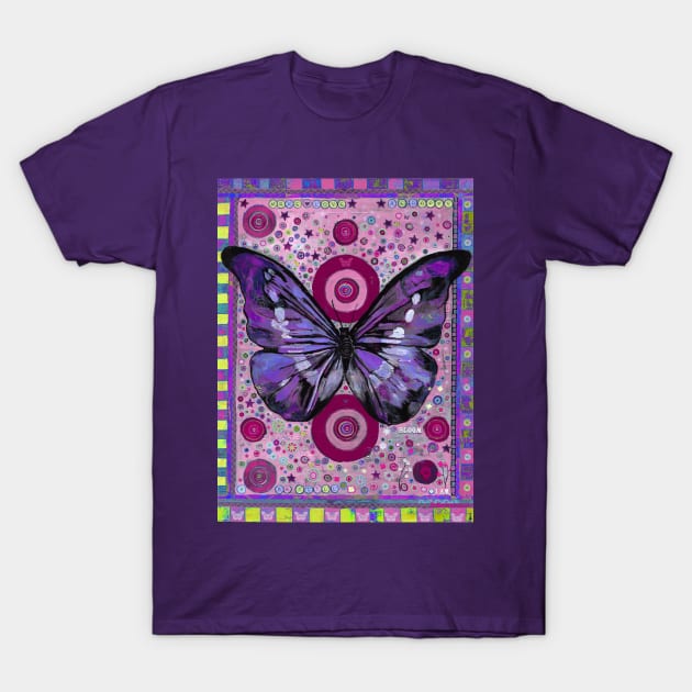 Purple Butterfly T-Shirt by Raybomusic01